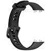 Replacement Silicone SmartBand Compatible with Huawei Band 9/9 NFC/ 8/NFC Wrist Strap Bracelet Bands, Soft And Durable(Black/Metal Head)
