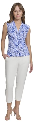 Tommy Hilfiger womens Sleeveless Knotted V-Neck Blouse