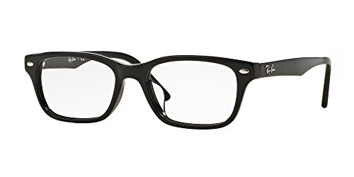 Ray-Ban RX5345D Square Prescription Eyewear Frames, Black/Demo Lens, 53 mm
