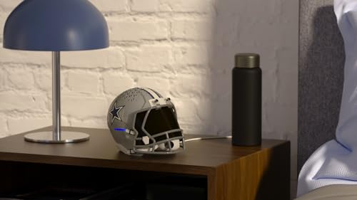 Image of NFL Echo Dot Bundle: Includes Echo Dot | Glacier White and Limited-Edition NFL Helmet Stand | Dallas Cowboys