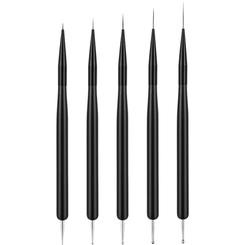 5 Piezas Pinceles para Uñas, Nail Dotting Manicure Tools, Doble P...
