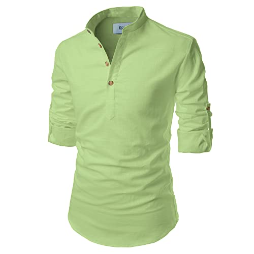Image of Men's Full Sleeve Beige Color Cotton Blend Spread Slim Fit Shirt Style Kurta for Men and Boys