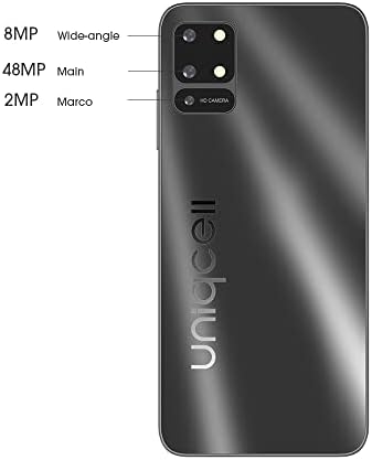 Uniqcell UNI 10X | Android Cell Phone | 6.55" HD+INCELL Punch Hole | Dual Sim | 128GB of Storage | Side Fingerprint (Black)