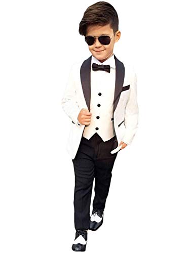 Veste de cérémonie garçon mariage 3 pièces revers de châle pantalon