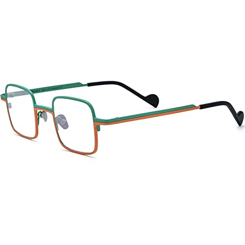 Image of FONEX Colorful Pure Titanium Glasses Frame Men Retro Square Eyeglasses Women Vintage Optical Eyewear F85746