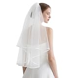 KASLCWA Voile de Mariage Mariée, Voile de Mariée Court avec Peigne, Voiles de Mariées à 2 ...