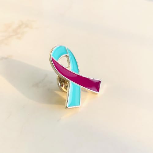 Suicide Prevention Awareness Pin 120pcs Purple & Teal Ribbon Lapel Pins Sexual Assault Awareness Bulk Items3