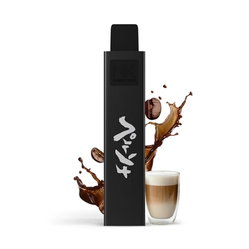 MaskKing 電子タバコ ベイプ 使い捨て vape シーシャ 持ち運び 水蒸気タバコ エアフロー調整機能 禁煙 ニコチンなし タール無し 禁煙 サポート たばこ 水蒸気 リキッド フレーバー (ラテ)