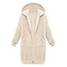 Girls Zip Up Hoodie Long Hooded Sweatshirt Coat Fleece Solid Color Jackets With Pockets Fashion Fall Winter Clothes Girls Jackets Size 10-12 Beige 11-12 Years