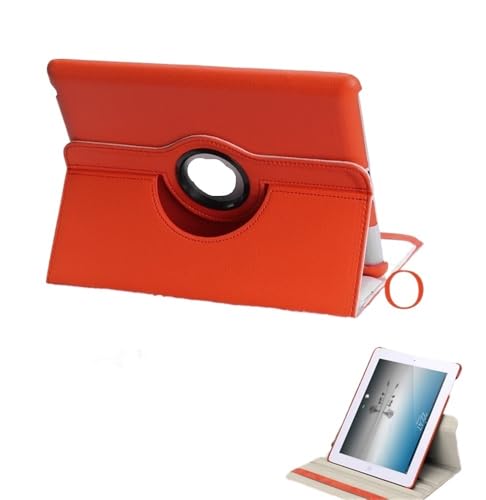 Funda iPad Air 13 2024 en piel lichi naranja rotación 360 grados