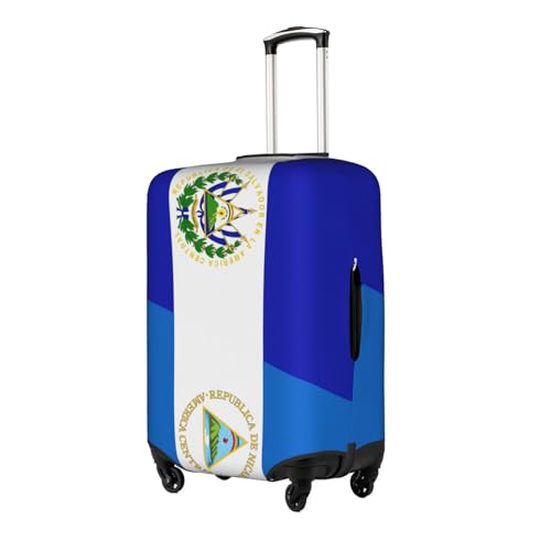 Travel Luggage Cover Half El Salvador Half Nicaragua Flag Fashion Washable Baggage Suitcase Protector Fit For Luggage Large2