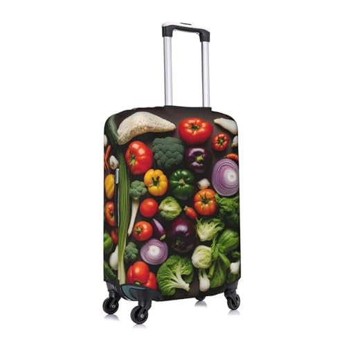 Introduction Of Various Vegetables Print Travel Elastic Suitcase Luggage Baggage Cover Protector, Washable And Anti-Scratch3