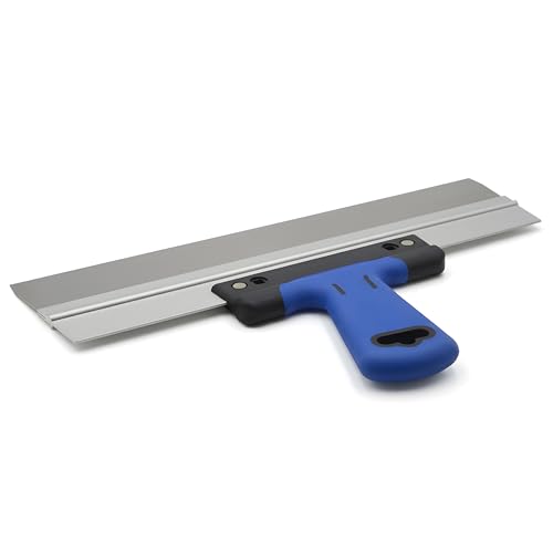 DEWEPRO® Spatule de Façade pour Lisser les Surfaces – Spatule en Acier Inoxydable - avec Support en Aluminium et Poignée Bi-Matière Ergonomique - Taille : 350x50 mm