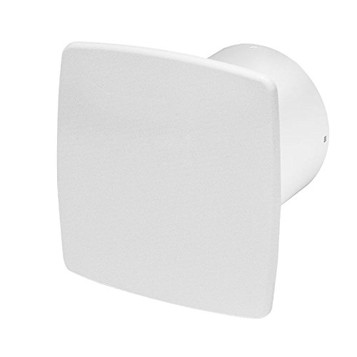 Extractor de aire silencioso para baño de 100 mm con interruptor de cremallera y panel frontal blanco KWS100W + PNB