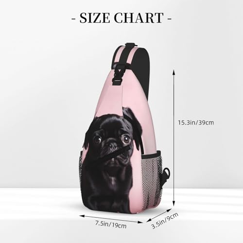 Bolso bandolera negro para hombre y mujer para senderismo miniatura 3