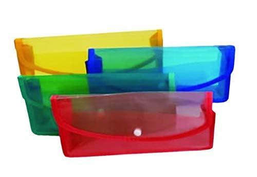 GreatDio Plastic Flexi Button Bag Cheque Book Holder/Document Holder/Passbook Holder, Multicolor (Set of 4) 4