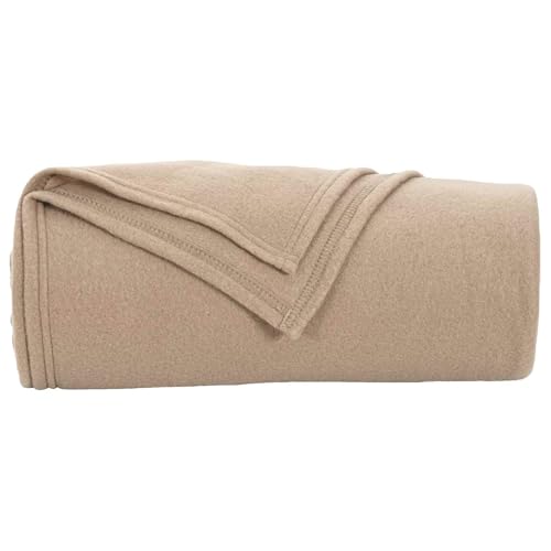 Plaid pour canapé et lit en toison douce couverture camel