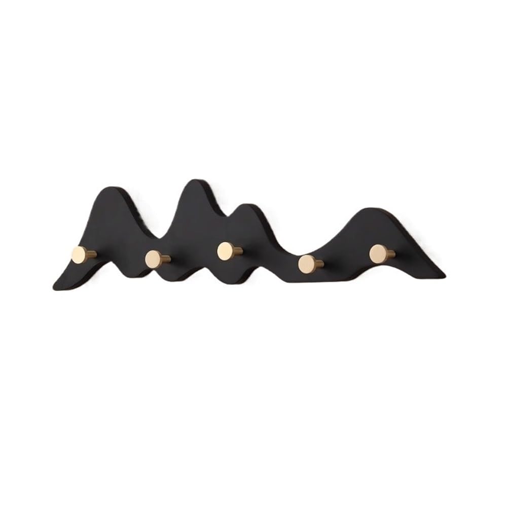 YQINQIN83B Coat Hangers Solid Wood Clothes Hook, Entrance, Foyer Hanger Bedroom, Creative Wall Mounted Rack, Hat for Bedroom(Black)