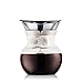 Bodum Pour Over 0.5 L Cafetera de Goteo con Filtro Dorado, Vidrio, plástico, Acero, Blanco Crema, 0.5 Litros/17 Onza