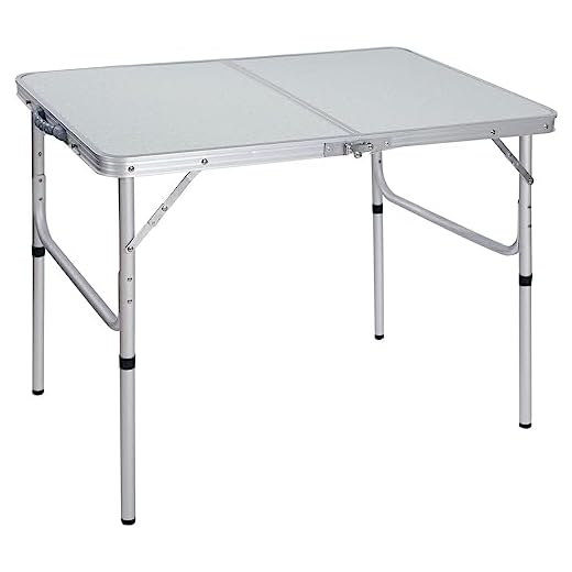 REDCAMP Folding Camping Table Portable Adjustable Height Lightweight Aluminum Folding Table for Outdoor Picnic Cooking, White 3 Foot