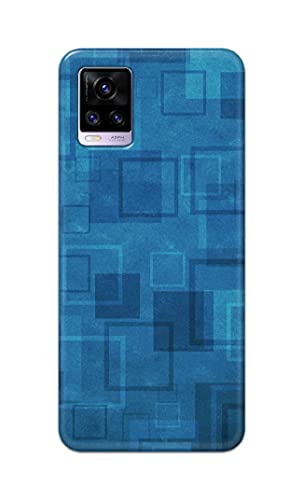 Image of Printed Hard Back Cover Case for Vivo V20 | Vivo V20 2021 Back Cover (Plain Azure Blue) -1302