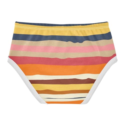 Colorful Stripes Panties for Girl Toddler Underwear Custom Cotton Florals Underpants Briefs 2t2
