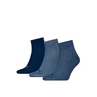 PUMA Unisex Quartersocken 6 Paar aus Baumwollmix, kurze Socken für Damen und Herren, Größe 35-38 in Denim Blau – Ansicht 3