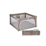 MS BabyWrld   PARC DE JEUX OXFORD   XXL   200x180   Parc pour bébé pliable | Aire de jeux pour bébé | Sécurisé | Avec ouvertures zippées et fenêtres en filet | Sac de transport (Beige, 120 * 120)