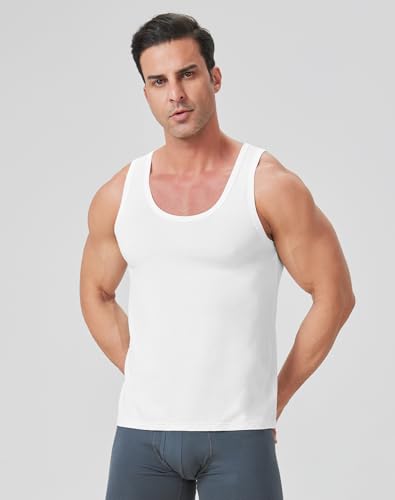 Men's Undershirts Bamboo Rayon Comfort Shirts Moisture-Wicking Tank Tops 3 Pack2