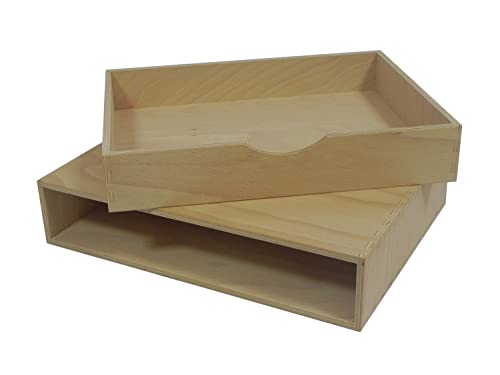 Tiroir simple en bois brut large et personnalisable format A4