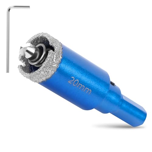 Flintronic Broca Diamante, 20mm Broca Diamante Porcelanico, Sierra de Campana de Diaman-te Soldada Al Vacío con Guía de Centrado, para Azulejos, Porcelana, Vidrio, Mármol y Cerámica
