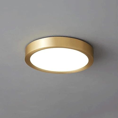 Plafonnier LED rond en cuivre et acrylique, lustre chic de luxe pour salon