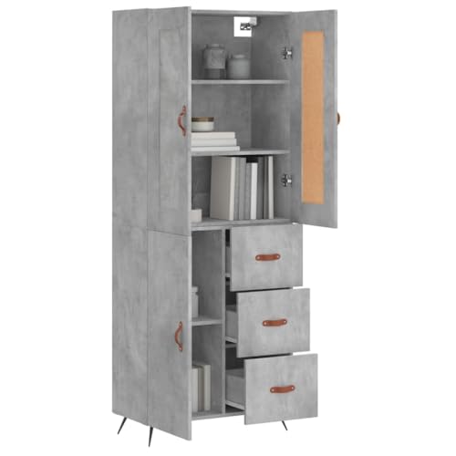 Tablero alto gris hormigón de madera robusta y diseño elegante industrial 4