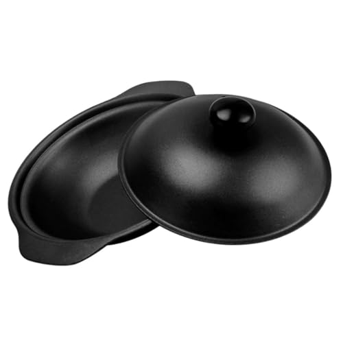 DOITOOL Cazuela de Hierro Fundido Multiusos con Tapa para Estofados y Cocina Restaurante Resistente Altas Temperaturas y Fácil de Limpiar para Arroz y Guisos Familiares