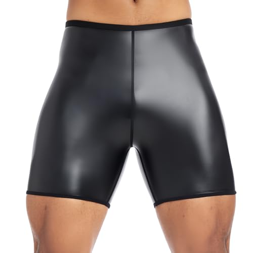 Pantalones cortos de cuero para hombre FEOYA que reducen vientre y moldean la cintura