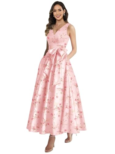 OFEYCHUN Satin Mother of The Bride Dresses for Wedding Floral