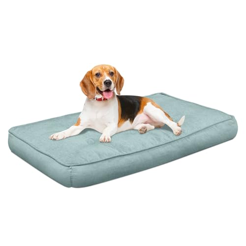 EvcgoX Hundebett, Orthopädisches Hundebett Grosse Hunde Mittelgroße Hunde, Abnehmbare Waschbare Hundekissen Hundematte 70x55 cm, Hundematratze mit rutschfestem Boden, Grün M