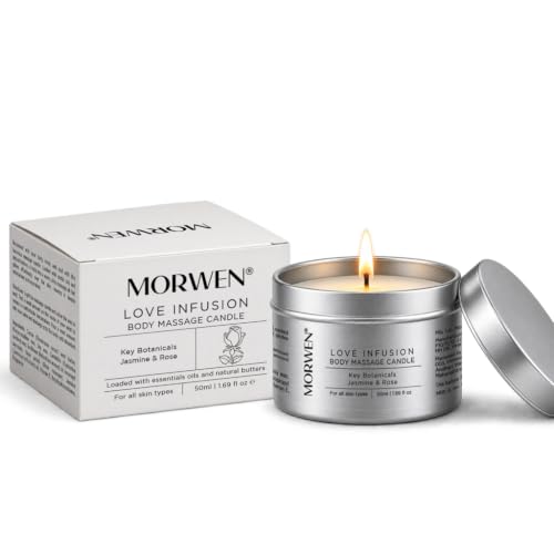 Morwen Body Massage Candle (Jasmine &Rose) Love Infusion Massage for Home, Spa & Professional use (50ml) Pack of 1