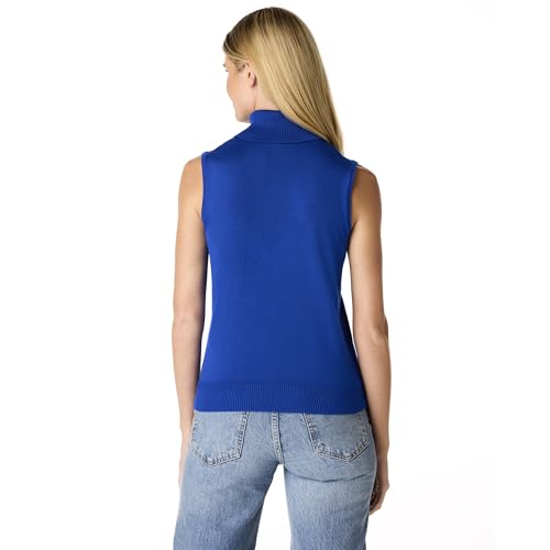 Image of Cable & Gauge Sleeveless Turtleneck Sweater - Chic Mock Neck Tank Top, Perfect for Layering & Year-Round Wardrobe Essentials