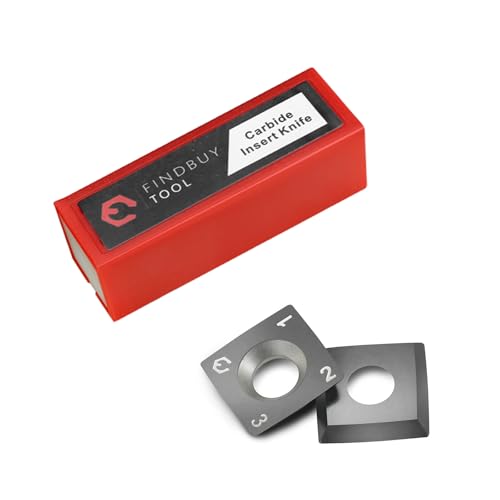 Findbuytool Carbide Inserts cutters (15x15x2.5mm-30°-R150-4R0.5) Insert for Woodworking Helical Cutter Head Tools, 10 Pcs (10)