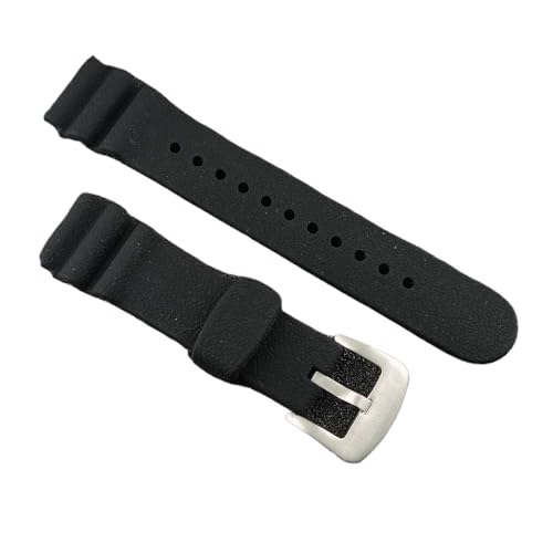 Bracelet de montre 22 mm en silicone étanche avec boucle en acier inoxydable