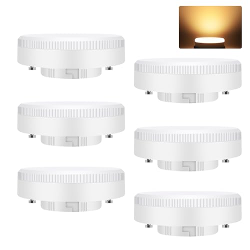 GBLY 6 Stück GX53 LED Leuchtmittel: Warmweiß 3000K 74x25mm Ultra Flach 5W Lampe Birne Blinkfrei 230V Nicht Dimmbar Unterbauleuchte