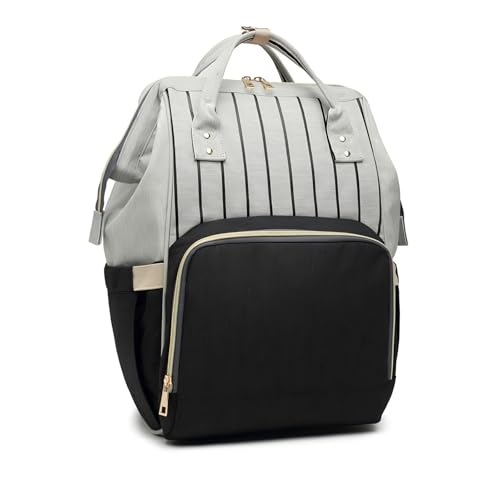 KONO Baby - Wickeltasche: Einfache Eleganz, multifunktional einschließlich wandelbarer Reisetasche (schwarz)