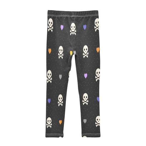 Toddler Girls Leggings Printed Yoga Pants Leggings Love Heart Skull for Kids2