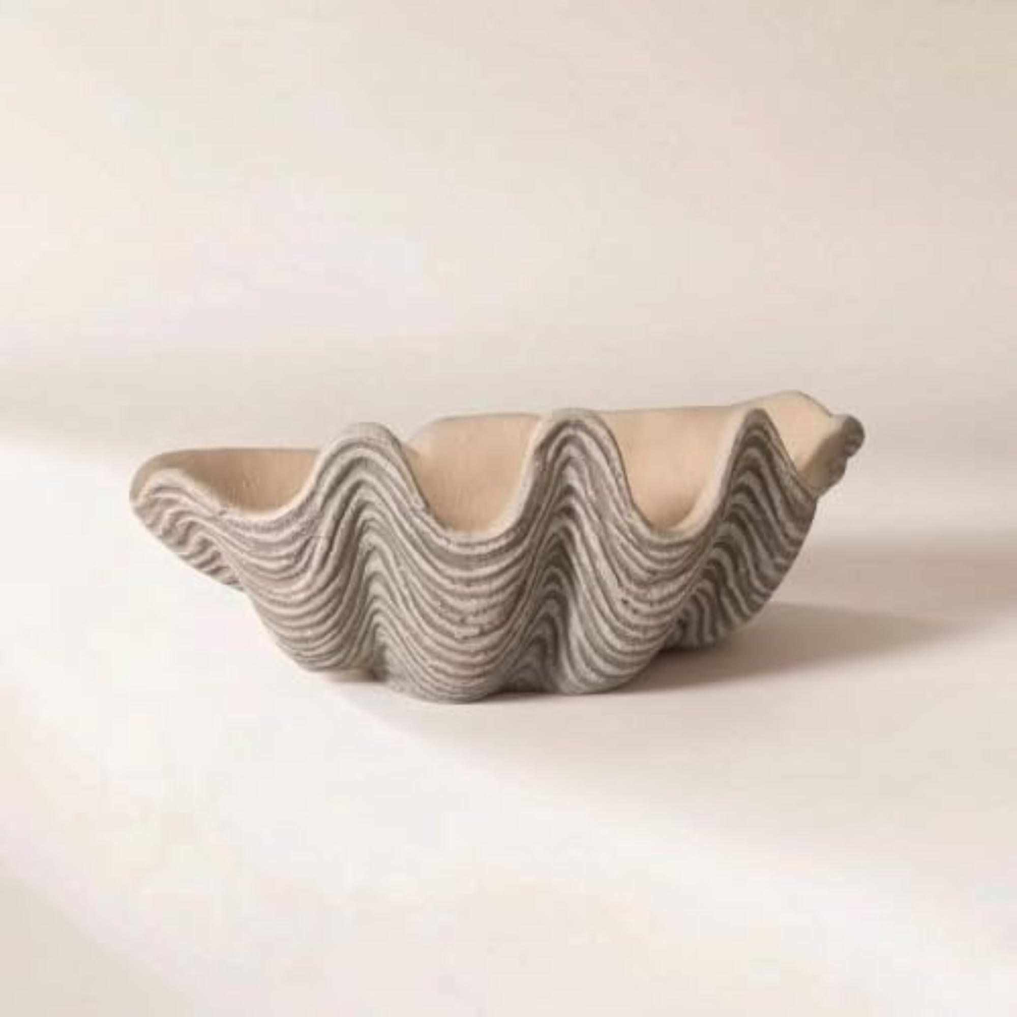 Sculptural Ribbed Fruit Tray for Living Room