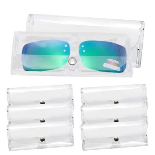 Caja de gafas transparentes 8 piezas de gafas de gafas con botón Caja de protección de gafas de plástico transparente portátil bolsa de gafas de sol, bolsas de sol