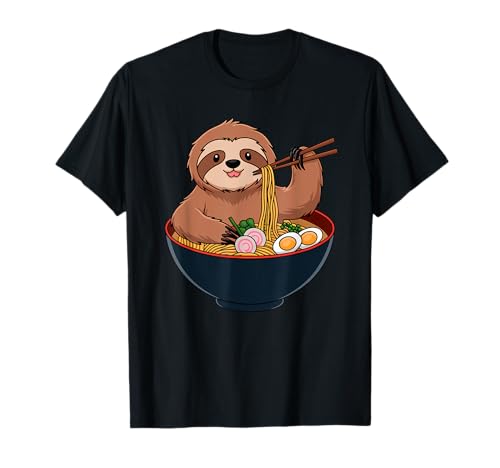 Faultier Ramen Japanische Nudeln Schüssel Zoo Day Jungen Mädchen Kinder T-Shirt