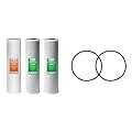 iSpring F3WGB32B 4.5” x 20” 3-Stage Whole House Water Filter Replacement Pack Set, White & ORBX2 Replacement O-Ring, Black, 2 Piece