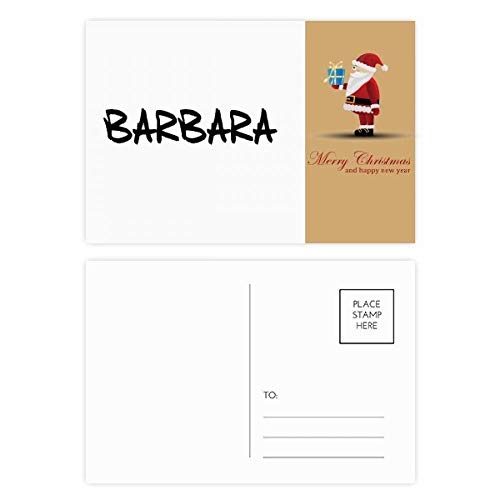 Cartes postales Barbara Père Noël : lot de 20 pièces illustrées avec prénom anglais