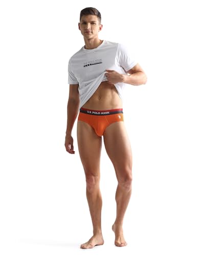 Image of U.S. Polo ASSN. Mens OEB05 Ombre Waistband Solid Underwear Briefs - Pack of 2